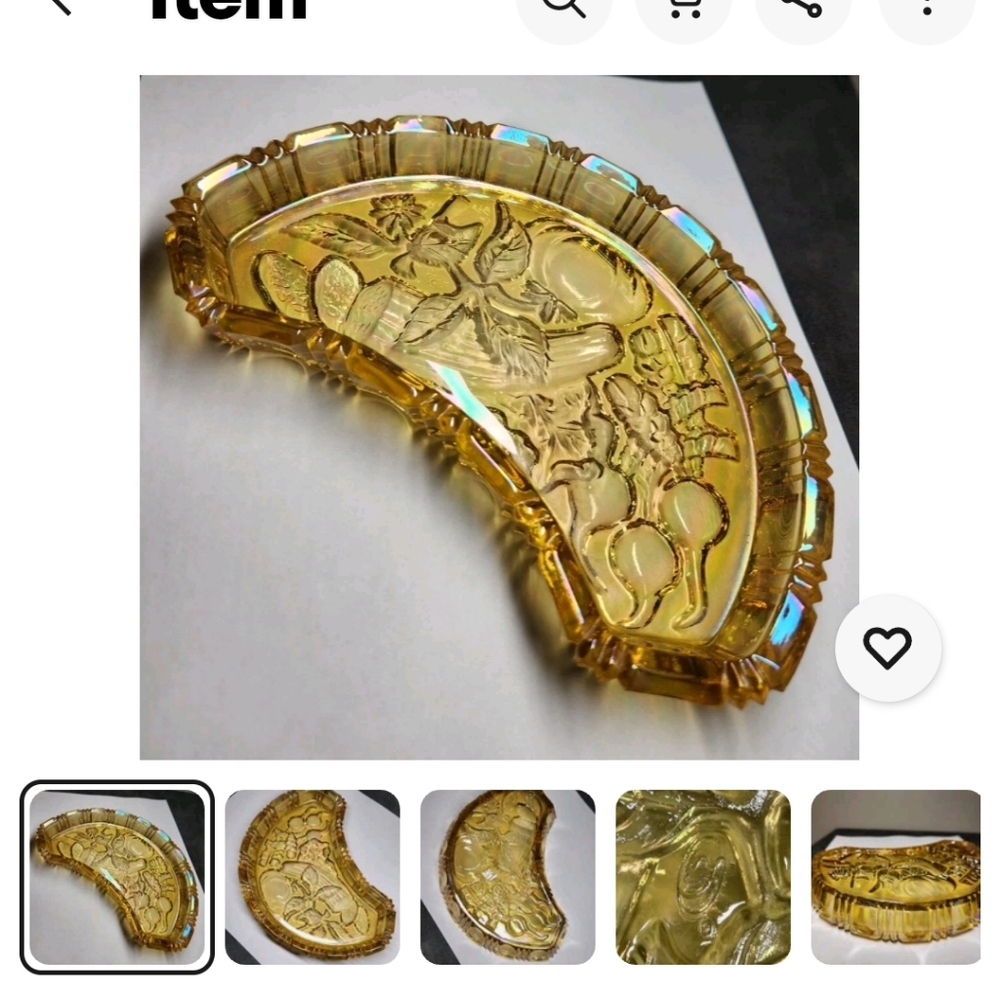 Vintage Fenton 100 Year Anniversary Iredescent Amber Dish